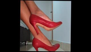 Video 1585988883: solo female feet, feet massage, amateur solo female, model high heels, latin feet soles, feet soles shoes, model red