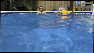 Video 1596511405: skinny, naked swimming pool, naked brunette