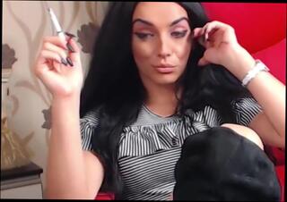 Video 1084492204: sexy brunette smoking, heels webcam