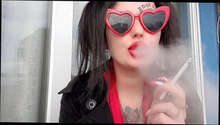 Video 1591673085: femdom fetish mistress, sexy femdom mistress, smoking fetish mistress, fetish smoking cigarette, lip fetish, fetish smoker, mistress red