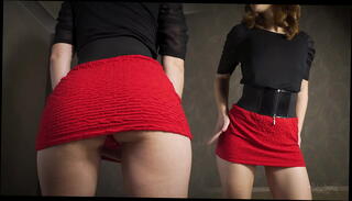 Video 1593181875: ass girl shaking, girls tight ass, tight ass shorts, red dressed girl