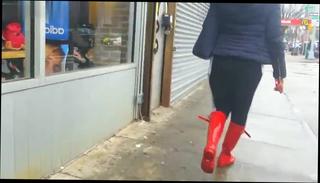 Video 394477904: hidden cam voyeur, sexy red boots