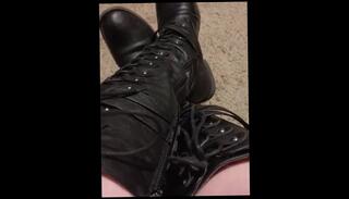 Video 1506589203: latex fetish babe, feet fetish babe, feet legs fetish, solo female feet, solo brunette amateur babe, solo amateur young, latex leather boots, old dominate young