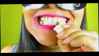 Video 978787335: fetish girl, biting fetish, crush fetish, mouth fetish, eating fetish, girl mud, girl nuts, beautiful girl