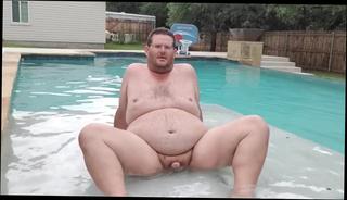 Video 740595904: cum swimming, fat gay male