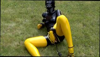 Video 1488827004: latex catsuit masturbation, inflatable latex, outdoor latex fetish, catsuit dildo, latex solo, latex toys, solo female toys