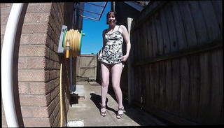 Video 1529665201: wife strips, girl stripping, straight strip, stripping dress, heels strip, stripping outdoors