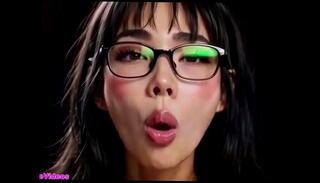 Video 1665619645: anime toon, beautiful chinese girl, girls tongue