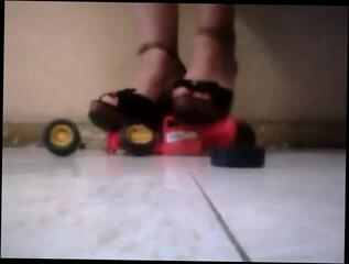 Video 867744004: foot fetish toy, car foot, toy car crush, giantess toy, little toy