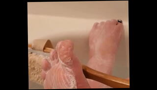 Video 1470638535: feet foot fetish toes, oiled feet foot, toes foot tease, socks foot fetish, foot fetish stockings, chubby submissive, oiled thighs, oil bath, thick oiled