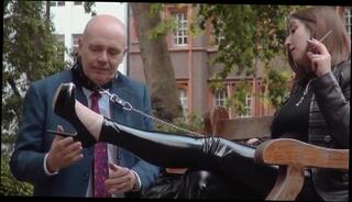 Video 205673204: mistress foot slave, femdom foot slave, foot fetish slave, latex slave, dirty slave, slave sits, heels slave, public slave, polish dirty, dirty time