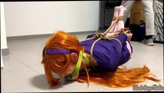 Video 1663275364: hogtied bondage, hogtied bdsm, nylon bondage, bound damsels, tie hogtied, cosplay bondage, bondage hd