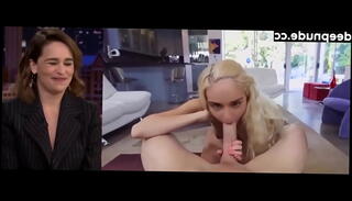 Video 1403582325: emilia clarke, pov deep throat blowjob, pov blowjob handjob, blonde pov handjob, cock eating
