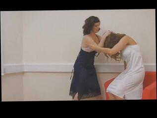 Video 320494104: vintage latex, vintage slip, gorgeous vintage, vintage lingerie, lady wears, two ladies, ripped