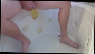 Video 1602605333: piss filled condom, condom fetish, condom solo, solo male piss, amateur self piss, pissing moaning, bathtub piss, self pleasuring solo, pissing bathroom, naughty piss