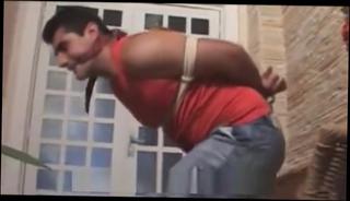 Video 802610604: tied ball gagged, solo deep throat, solo gay male, ball shorts