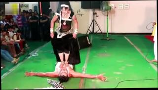 Video 852255404: lady trampling, lady public, lady man