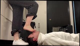 Video 1118050903: girl sniffing feet, girl friends feet, amateur feet, feet soles shoes, wearing girl friend