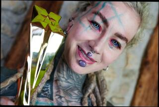 Video 1664051811: skinny pierced, skinny straight, skinny tattooed blonde, straight english