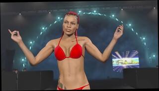 Video 1665529665: red bikini, ebony bikini, black bikini, ebony black woman, woman head