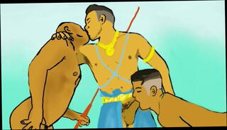 Video 1405181465: cartoon threesome, gay threesome