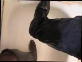 Video 300879101: gay man pissing, piss boots, good piss, thigh boots