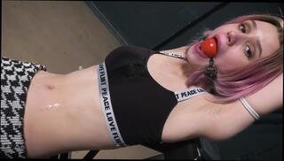 Video 1264378704: bdsm fetish, ball gagged drooling, european bdsm