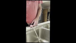 Video 1655018153: pissing peeing, solo male pee, amateur pee, kitchen pee, naughty pee
