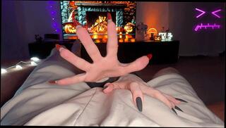 Video 1655292323: foot domination feet, foot domination pov, amateur girl dominant submissive, feet foot job handjob, feet foot job cumshot, pov blowjob foot job, big feet foot job, submissive amateur wife, cock foot job cumshot, girl dominates big dick, daddy's cock pov, foot long black cock, black nails foot job, halloween pov