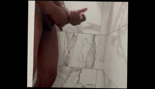 Video 1598318345: jerking black cock, shower jerk