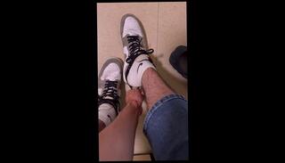 Video 1653119093: solo male feet, solo gay amateur, white socks feet
