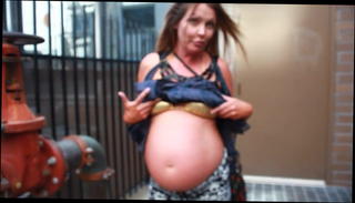 Video 881600101: mom bikini, pregnant mom, pregnant belly, street mom, straight street, mom picked