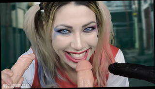 Video 1247218755: harley quinn, bukakke facial, blowjob facial, cosplay facial