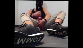 Video 1602807735: stud bukkaked, stud feet, stud swallows cum, stud masturbates cums, studs ass cums, barefoot cum, masked stud, cum eating