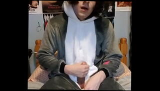Video 1417573095: twink jerking big, nerdy twink, masturbation gay porn