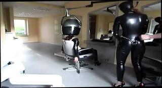 Video 1656669861: latex bdsm fetish, latex masked bdsm, latex lezdom, hogtied bdsm, straight bdsm, latex tied, redhead lezdom