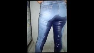 Video 1597598123: fetish teen pissing, amateur teen pissing, latin piss, brunette pissing, girl wet jeans, girl friends wet