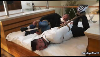 Video 1618627465: bound ball gagged, bondage ball gag, bdsm ball gag, tie bound gagged, gagged together, gagged struggles, men gagging, guy gagging, muscle bound, bondage clothes