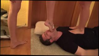 Video 1029980104: deep foot fetish, foot gagging, deep throating foot, two girls foot
