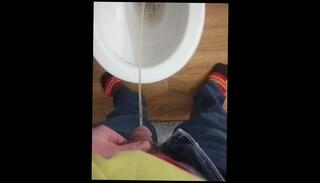 Video 1611009463: pissing peeing fetish, solo pee fetish, solo male piss, pissing amateur, amateur mature solo, pissing toilet, friend pissing