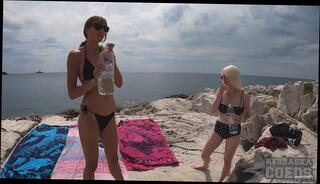 Video 1608766084: small tits teen lesbian, amateur teen lesbians, teen lesbians outdoor, lesbian beach, naked beach