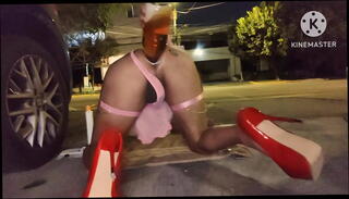 Video 1620320825: sissy ladyboy shemale trans, sissy street, sissy outdoor, sissy exhibitionist, sissy public, shemale pink, takes shemale, lingerie shemale