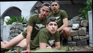 Video 1658204214: latin twink bareback threesome, bareback twink gay sex, twink barebacking outdoors, gay twink military, military hunk, fucking