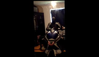 Video 1393132255: leather blowjob, masked blowjob