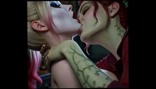 Video 1665643235: harley quinn, poison ivy, hentai anime, lesbian action