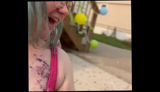 Video 1622214905: thick ass chubby, chubby women, chubby big butt, amateur chubby big, hose, women bathing, big ass pool