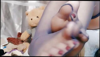 Video 761388101: girl pantyhose feet, chinese girl foot, feet straight