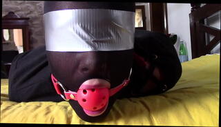 Video 1106980075: bound blindfolded gagged, hogtied ball gagged, bdsm ball gag, tie bound gagged, pantyhose gagged, blindfold mask, gagging heel, stockings gagging