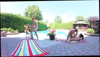 Video 1601901444: shana lane, swap fuck, swap horny, banging group sex, pierce bangs, banged facialized, big tits brunette banged, banged cumshot, bangs tattooed, banged outdoors, two boy friends fucking, horny pool, horny tanned