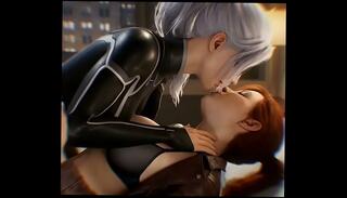 Video 1666561955: mary jane, black cat, hentai lesbian, black lesbian action